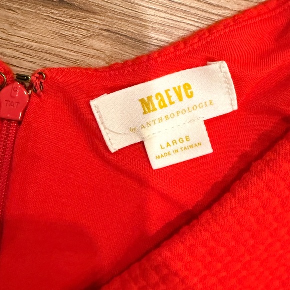 Anthropologie Vibrant Red Midi Dress - Picture 2 of 3